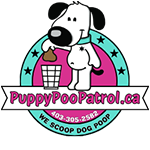 Puppy Poo Patrol logo -We scoop dog poop